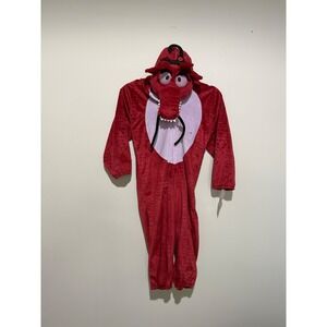 Kmart Mushu Dragon Costume Kids Medium Red Plush Jumpsuit Halloween NWT